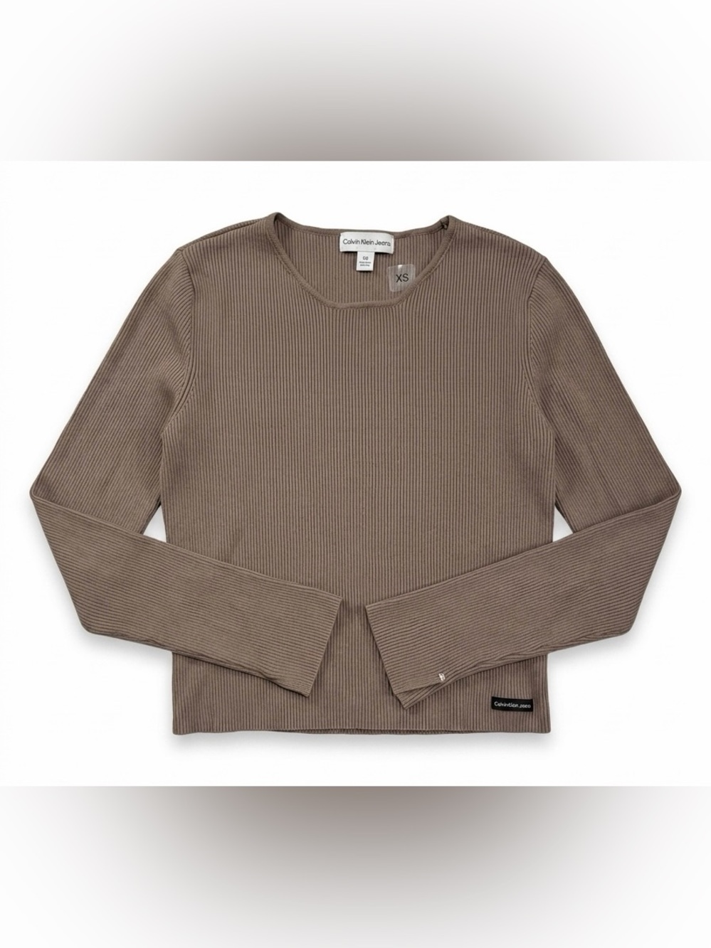 Calvin Klein Ribbed Long Sleeve Top - Size S